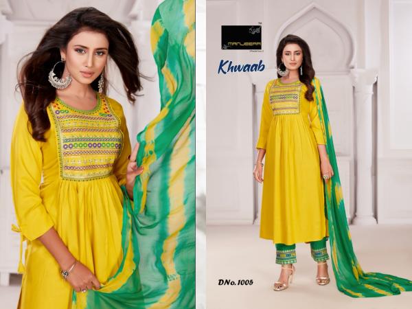 Manjeera Khwaab Rayon Fancy Embroidery Readymade Salwar